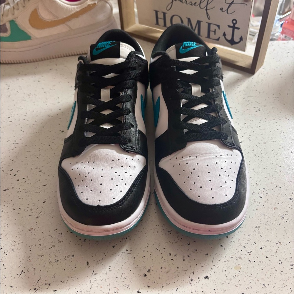 Nike Dunk Low Black and Teal Sneakers - Picture 4 of 4